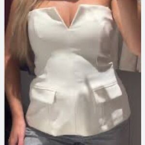 Elegant Cream Strapless Top